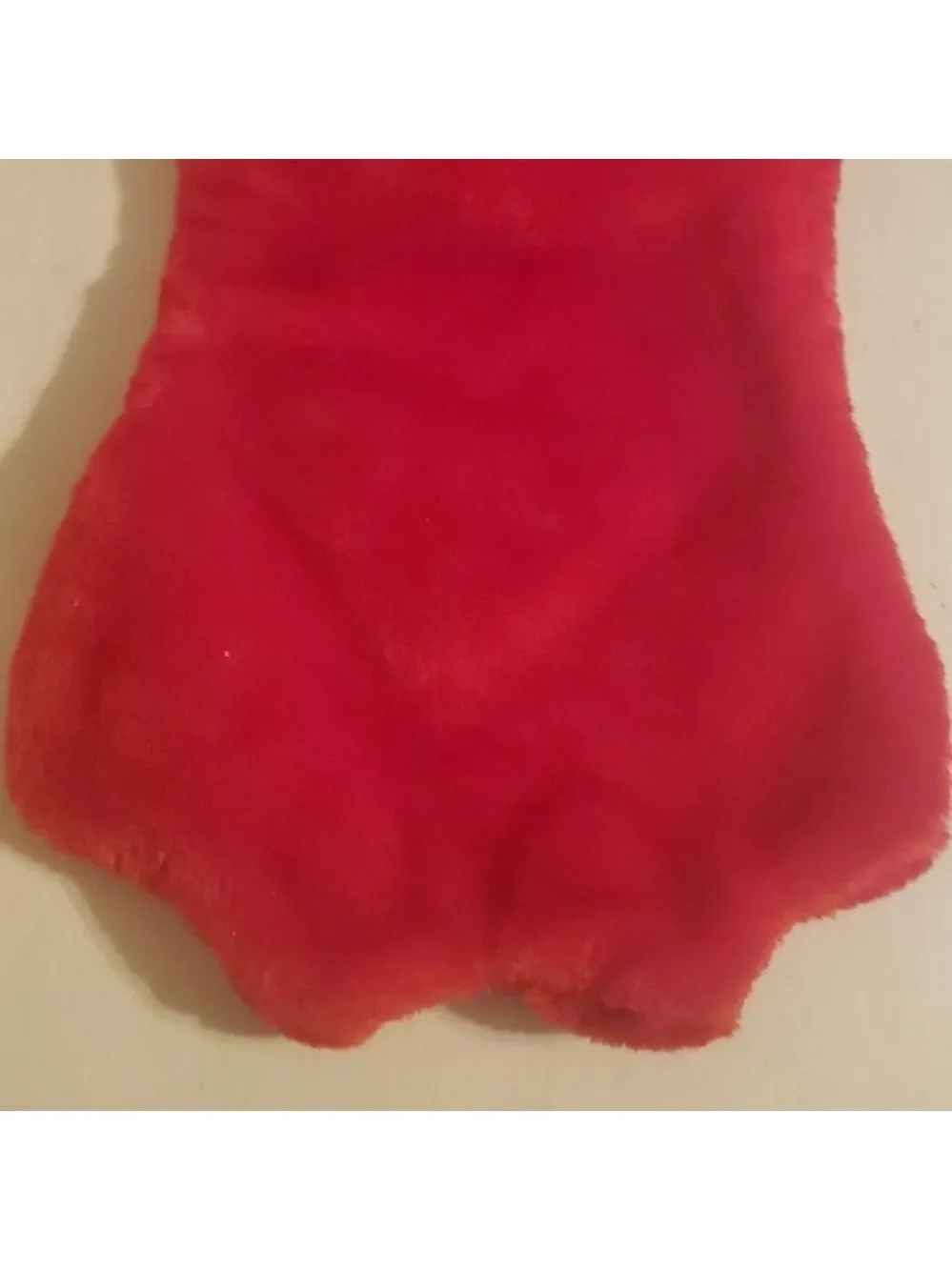 Dog Christmas stocking Plush Pet Dog Holiday Red Green Faux Fur Paw Shape